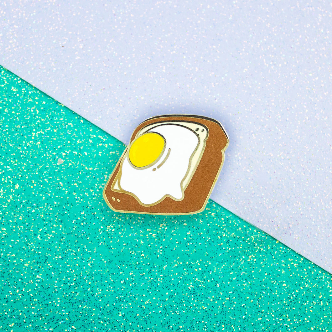 Egg Toast Enamel Pin